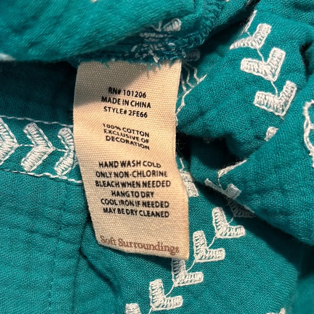 Soft Surroundings Teal and White Midi Dress - Picture 8 of 13